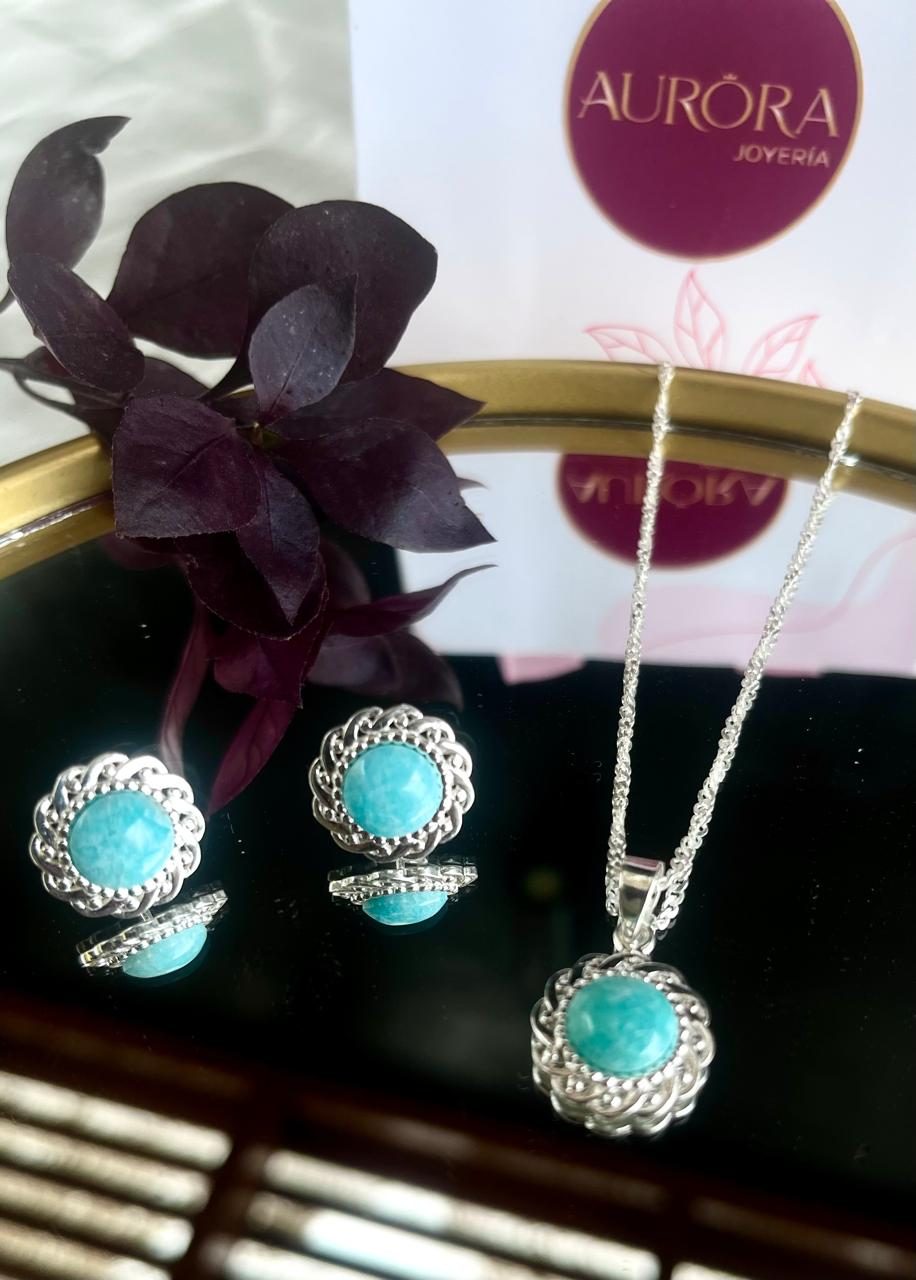 Aretes Turquesa Circular