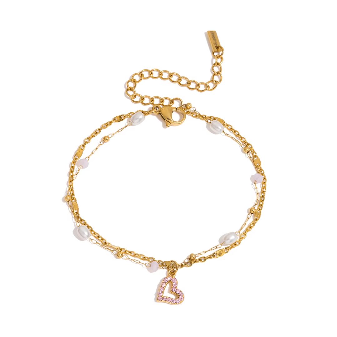 Pulsera Corazón Brillante